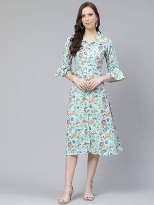 Green printed rayon kurtas-and-kurtis 1