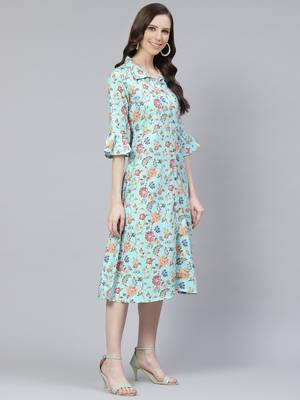 Green printed rayon kurtas-and-kurtis 2