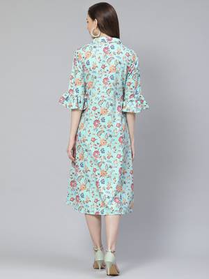 Green printed rayon kurtas-and-kurtis 3
