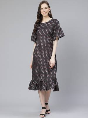 Black printed rayon kurtas-and-kurtis 1