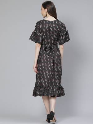 Black printed rayon kurtas-and-kurtis 3