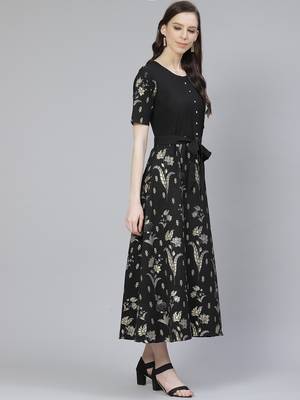 Black printed rayon kurtas-and-kurtis 2