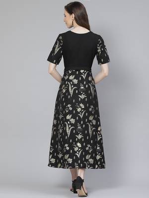 Black printed rayon kurtas-and-kurtis 3