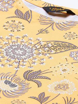 Mustard printed rayon kurtas-and-kurtis 4