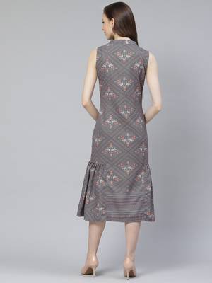 Grey printed rayon kurtas-and-kurtis 3