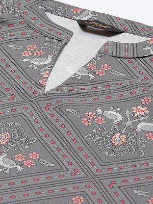 Grey printed rayon kurtas-and-kurtis 4