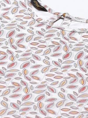 Beige printed rayon kurtas-and-kurtis 4