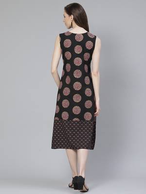 Black printed crepe kurtas-and-kurtis 3
