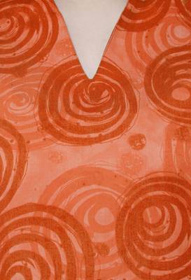 Orange embroidered cotton cotton-kurtis 5