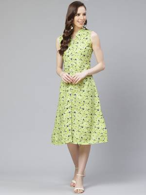 Light-green printed rayon kurtas-and-kurtis 1
