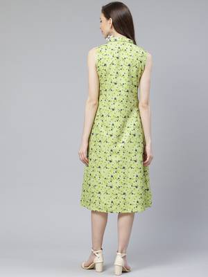 Light-green printed rayon kurtas-and-kurtis 3