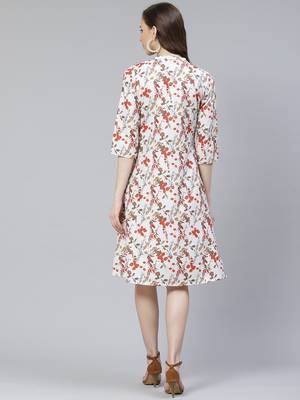 Off-white printed rayon kurtas-and-kurtis 3