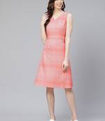 Red printed rayon kurtas-and-kurtis