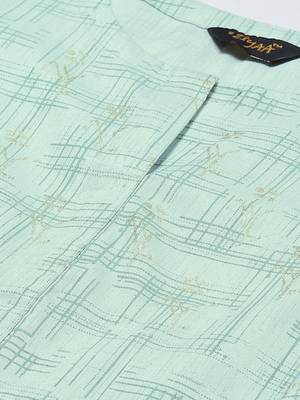 Green printed art silk kurtas-and-kurtis 4