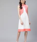 Cream printed rayon kurtas-and-kurtis