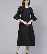 Black printed rayon kurtas-and-kurtis