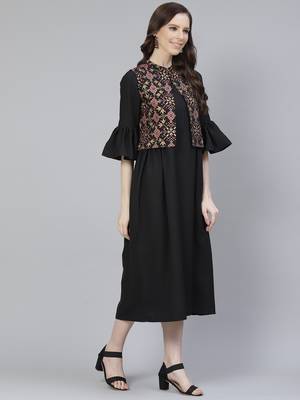 Black printed rayon kurtas-and-kurtis 2