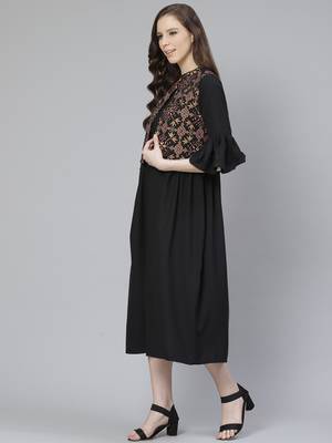 Black printed rayon kurtas-and-kurtis 5