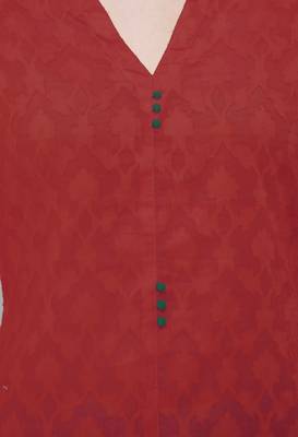 Red embroidered cotton cotton-kurtis 5