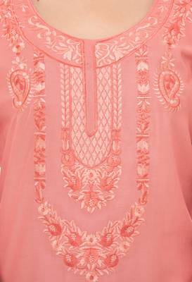 Peach embroidered cotton cotton-kurtis 5