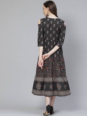 Black printed rayon kurtas-and-kurtis 3
