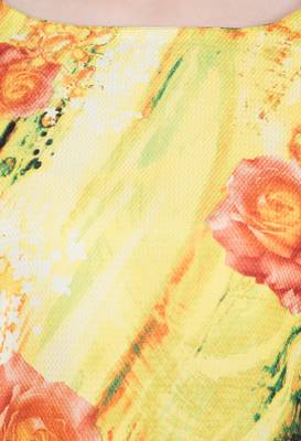 Yellow embroidered cotton cotton-kurtis 5