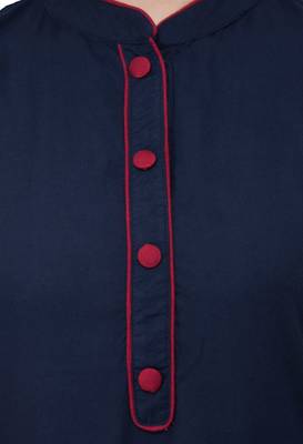 Blue embroidered cotton cotton-kurtis 5