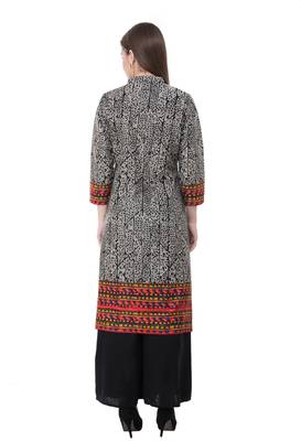 Black embroidered cotton cotton-kurtis 2