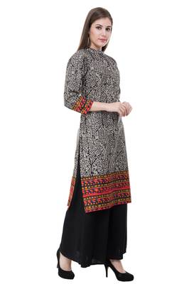Black embroidered cotton cotton-kurtis 4