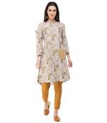 Multicolor embroidered cotton cotton-kurtis