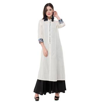 White embroidered cotton cotton-kurtis 1