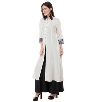 White embroidered cotton cotton-kurtis 4