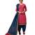 Women's Pink & Blue Cotton Printed Readymade Patiyala Suit Set with matching mask