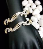 Gold Silver Diamond Bangle