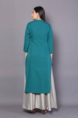 Green embroidered cotton cotton-kurtis 2