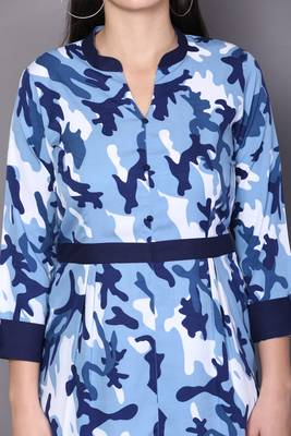 Blue embroidered cotton cotton-kurtis 5