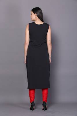 Black embroidered cotton cotton-kurtis 2