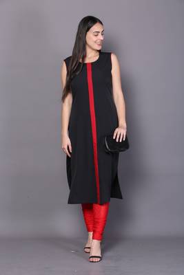Black embroidered cotton cotton-kurtis 3
