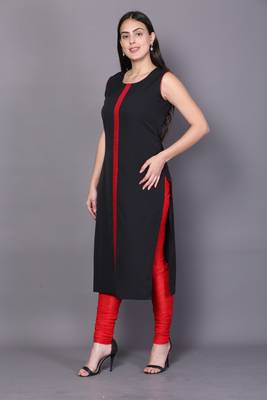 Black embroidered cotton cotton-kurtis 4