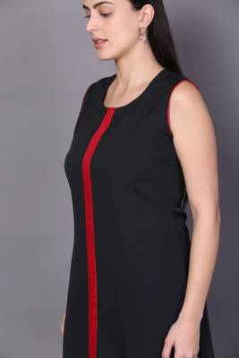 Black embroidered cotton cotton-kurtis 5