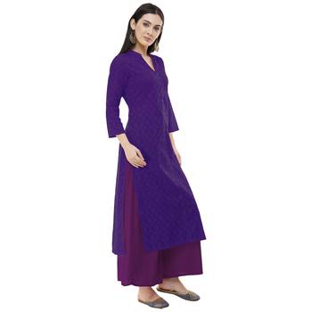 Purple embroidered cotton cotton-kurtis 4