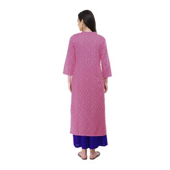 Pink embroidered cotton cotton-kurtis 2