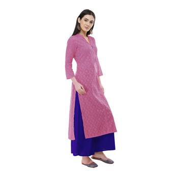 Pink embroidered cotton cotton-kurtis 4