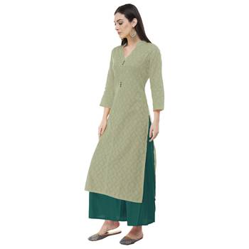 Green embroidered cotton cotton-kurtis 3