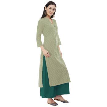 Green embroidered cotton cotton-kurtis 4