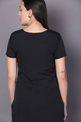 Black embroidered cotton cotton-kurtis 2