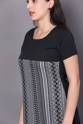 Black embroidered cotton cotton-kurtis 4