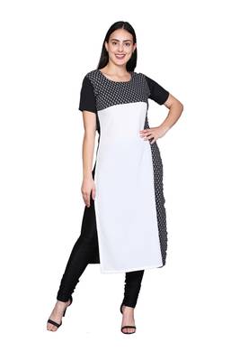 Black embroidered cotton cotton-kurtis 1