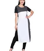 Black embroidered cotton cotton-kurtis