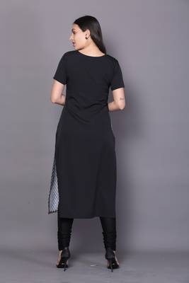 Black embroidered cotton cotton-kurtis 2